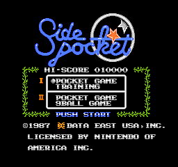 Side Pocket title screen for Famicom
